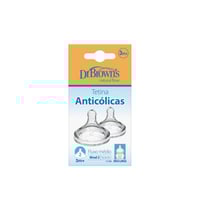 Dr. Brown's Options+ Medium Flow Wide-Neck Baby Bottle Silicone Nipple 3m+ x2