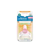 Dr. Brown's Options+ Preemie Flow Wide-Neck Baby Bottle Silicone Nipple 0m+ x2