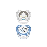 Dr. Brown's PreVent Animal Faces Pacifier 6-18m Blue x2