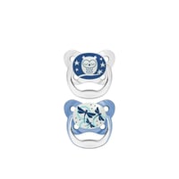 Dr. Brown's PreVent Contoured Glow in the Dark Pacifier 0-6m Blue x2