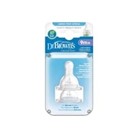 Dr. Brown's Fast Flow Narrow Baby Bottle Silicone Nipple 9m+ x2