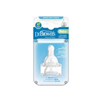 Dr. Brown's Fast Flow Y-Cut Narrow Baby Bottle Silicone Nipple 9m+ x2