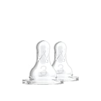 Dr. Brown's Medium-Fast Flow Narrow Baby Bottle Silicone Nipple 6m+ x2