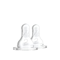Dr. Brown's Narrow Baby Bottle Silicone Nipple x2