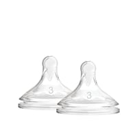 Dr. Brown's Options+ Medium-Fast Flow Wide-Neck Bottle Silicone Nipple 6m+ x2