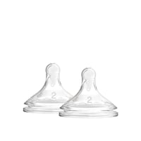 Dr. Brown's Options+ Medium Flow Wide-Neck Baby Bottle Silicone Nipple 3m+ x2