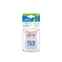 Dr. Brown's PreVent Contoured Glow in the Dark Pacifier 0-6m Pink x2