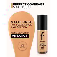Flormar Perfect Coverage Mat Touch Foundation 304 Nude Ivory 30ml