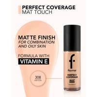 Flormar Perfect Coverage Mat Touch Foundation 308 Fair Ivory 30ml