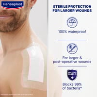 Hansaplast Med+ Aqua Protect 3XL Sterile Waterproof Wound Plasters x5