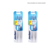 Jordan Target White Medium Toothbrush x2