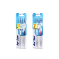 Jordan Target White Medium Toothbrush x2