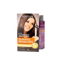 Kativa Brazilian Straightening Hyaluronic Acid Kit + Hyaluronic Deep Hydration & Anti-Breakage Shampoo