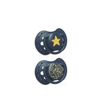 LOVI ملهاة سيليكون ديناميكية Stardust للأطفال من 18 شهرًا فأكثر Blue قطعتان