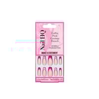 Nail HQ Coffin Pink Contrast French Nails x24