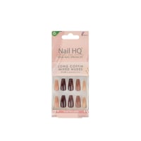 Nail HQ Long Coffin Mixed Nude Nails x24