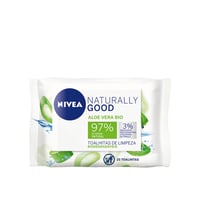 Nivea Naturally Good Aloe Vera Bio Biodegradable Cleansing Wipes x25