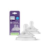 Philips Avent Natural Response Baby Bottle Silicone Nipple Flow 1 Extra Slow x2
