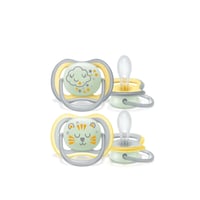 Philips Avent Ultra Air Night-Time Pacifier 18m+ Yellow x2