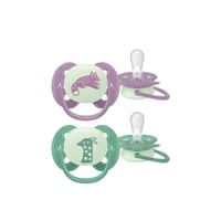 Philips Avent Ultra Soft Nighttime Pacifier 6-18m Girl x2