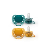 Philips Avent Ultra Soft Pacifier 6-18m Green/Yellow x2