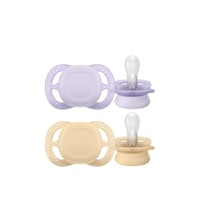 Philips Avent Ultra Start Pacifier 0-2m Purple/Yellow x2