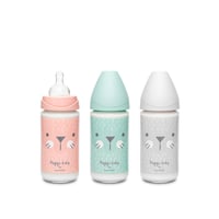 Suavinex Premium Glass Bottle 3 Position Silicone Nipple +0m 240ml x1