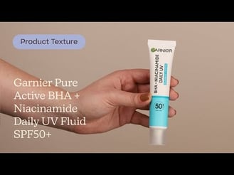 Garnier Pure Active BHA + Niacinamide Daily UV Fluid SPF50+ Texture | Care to Beauty