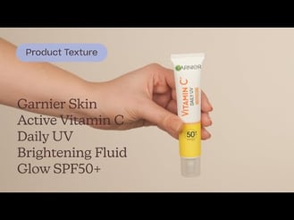 Garnier Skin Active Vitamin C Daily UV Brightening Fluid Glow SPF50+ Texture | Care to Beauty