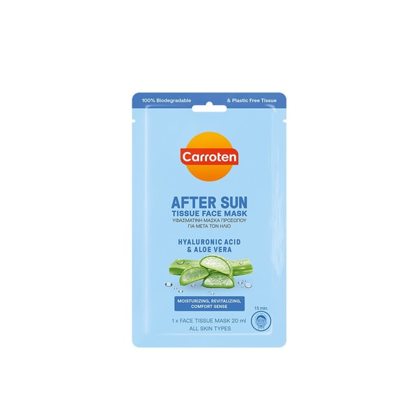 Carroten After Sun Hyaluronic Acid & Aloe Vera Tissue Face Mask x1 (0.68floz)