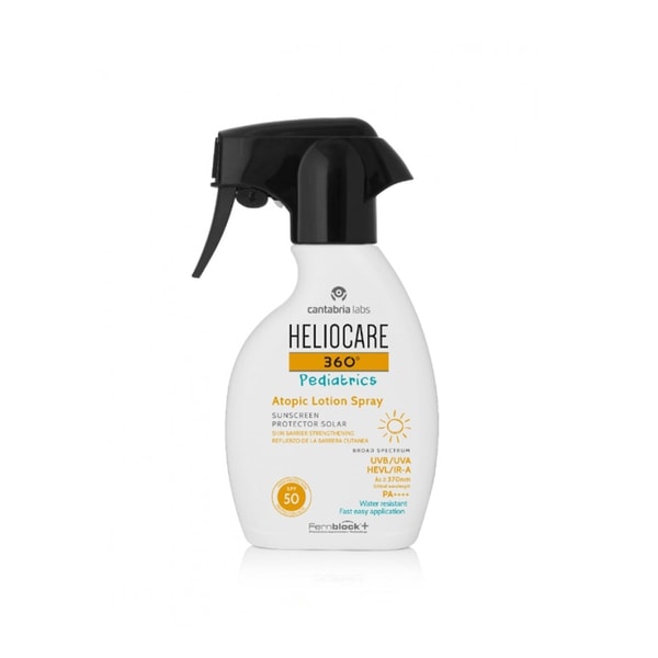 Heliocare 360 Pediatrics Atopic Lotion Spray SPF50 Sunscreen 250ml (8.45floz)