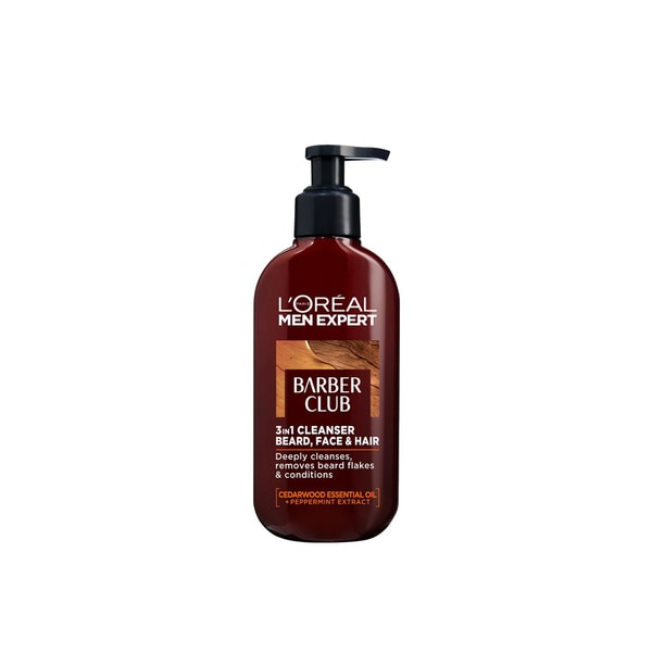 L'Oréal Paris Men Expert Barber Club Beard, Face & Hair Wash 200ml (6.76fl oz)
