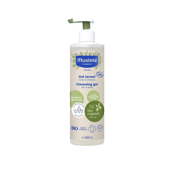 Mustela BIO Organic Cleansing Gel Fragrance-Free 400ml (13.53fl oz)