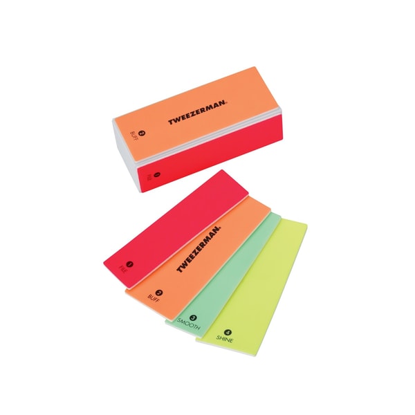 Tweezerman Neon Hot 4-In-1 File, Buff, Smooth & Shine Block