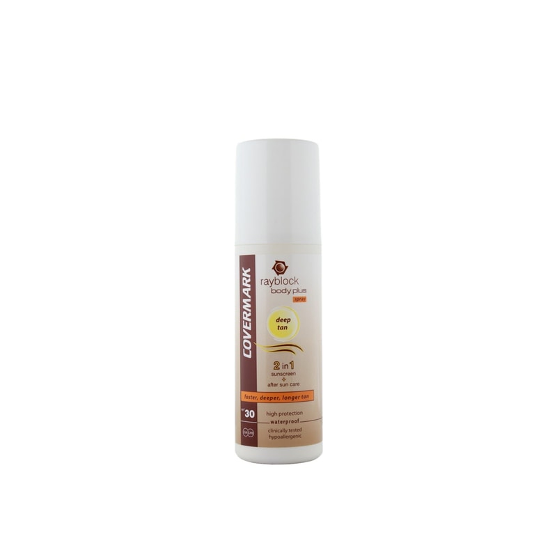 Covermark Rayblock Body Plus Spray 2-In-1 Sunscreen Deep Tan SPF30 100ml (3.38floz)