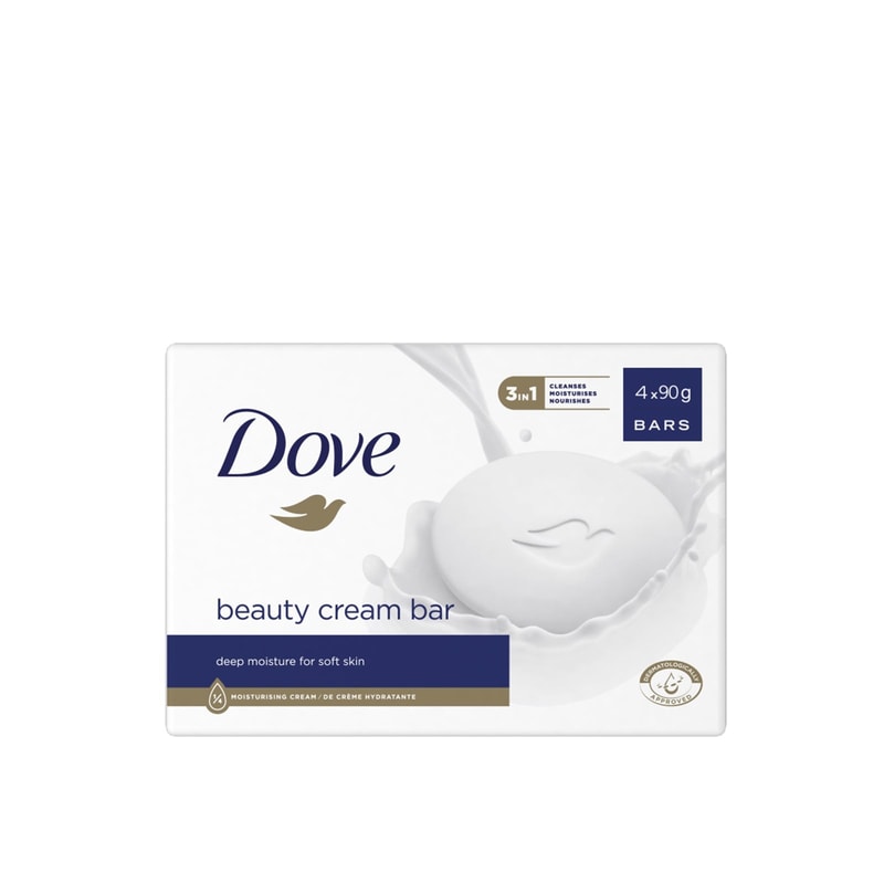 Dove 3-In-1 Beauty Cream Bar 90g x4 (4x3oz)