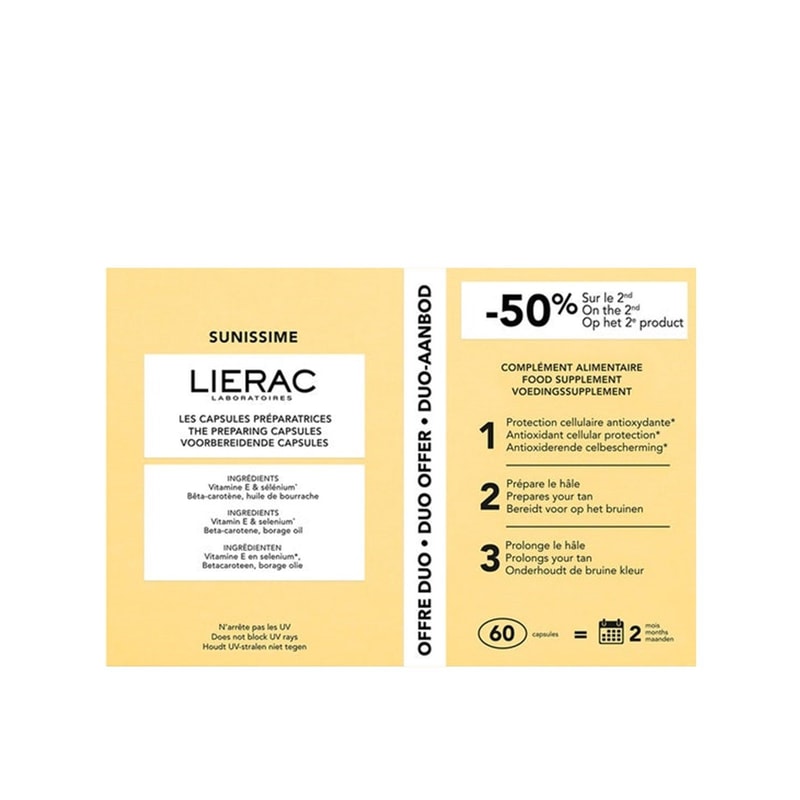 Lierac Sunissime Cápsulas Bronzeadoras Suplemento Alimentar x60