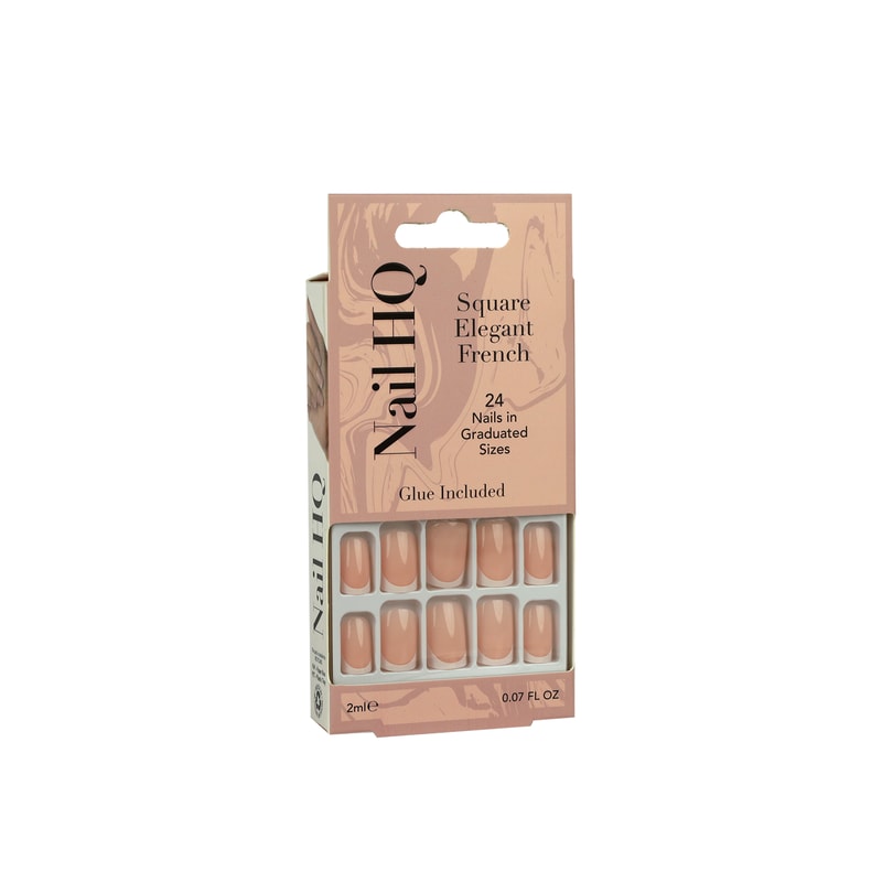 Nail HQ Square Elegant French Tip Nails x24