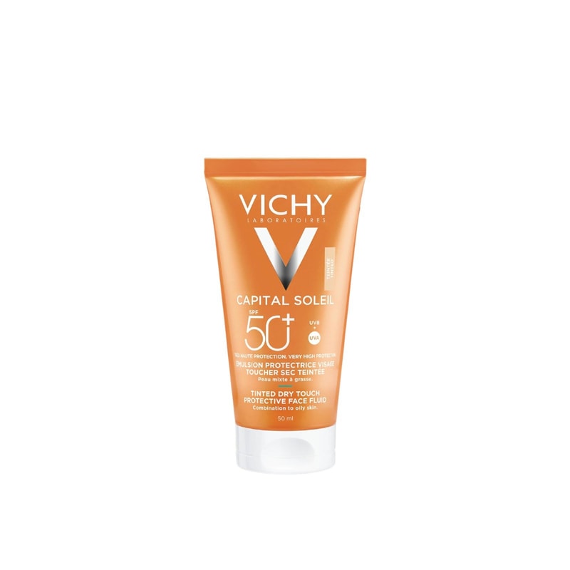 Vichy Capital Soleil Fluido Facial Protetor com Cor Toque Seco SPF50+ 50ml