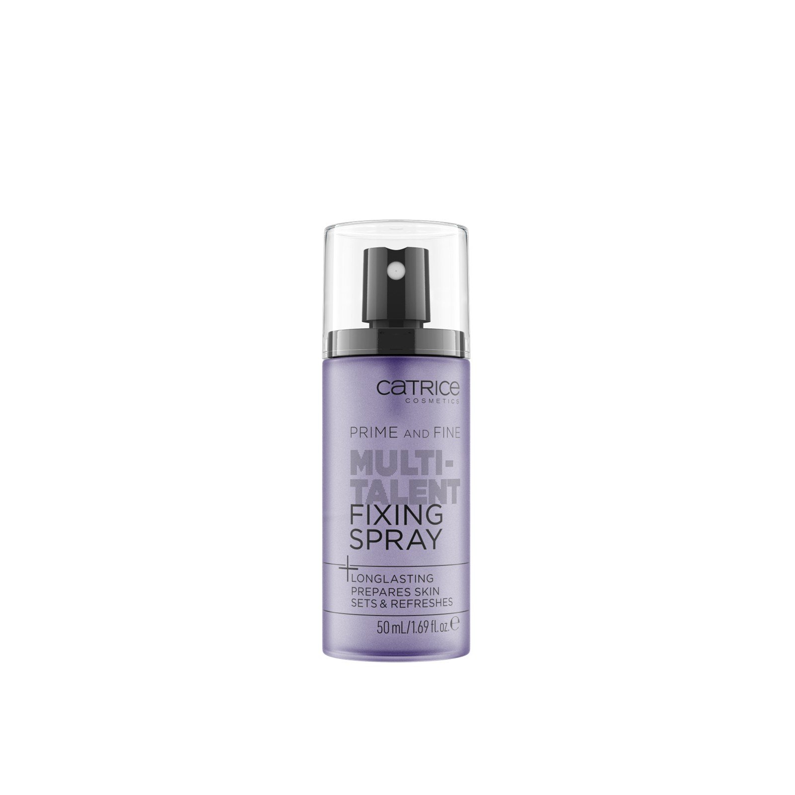 Our multitasking setting spray: Catrice Prime And Fine Multitalent Fixing Spray