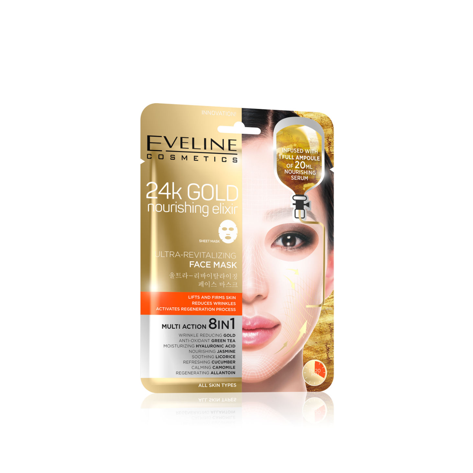 Eveline Cosmetics 24k Gold Nourishing Elixir Ultra-Revitalizing Face Mask