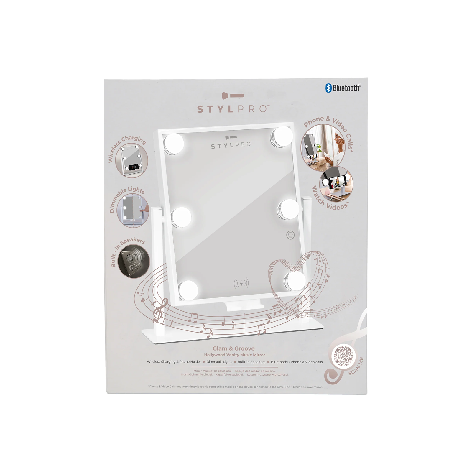 Christmas gift for women STYLPRO Glam & Grove Hollywood Vanity Music Mirror