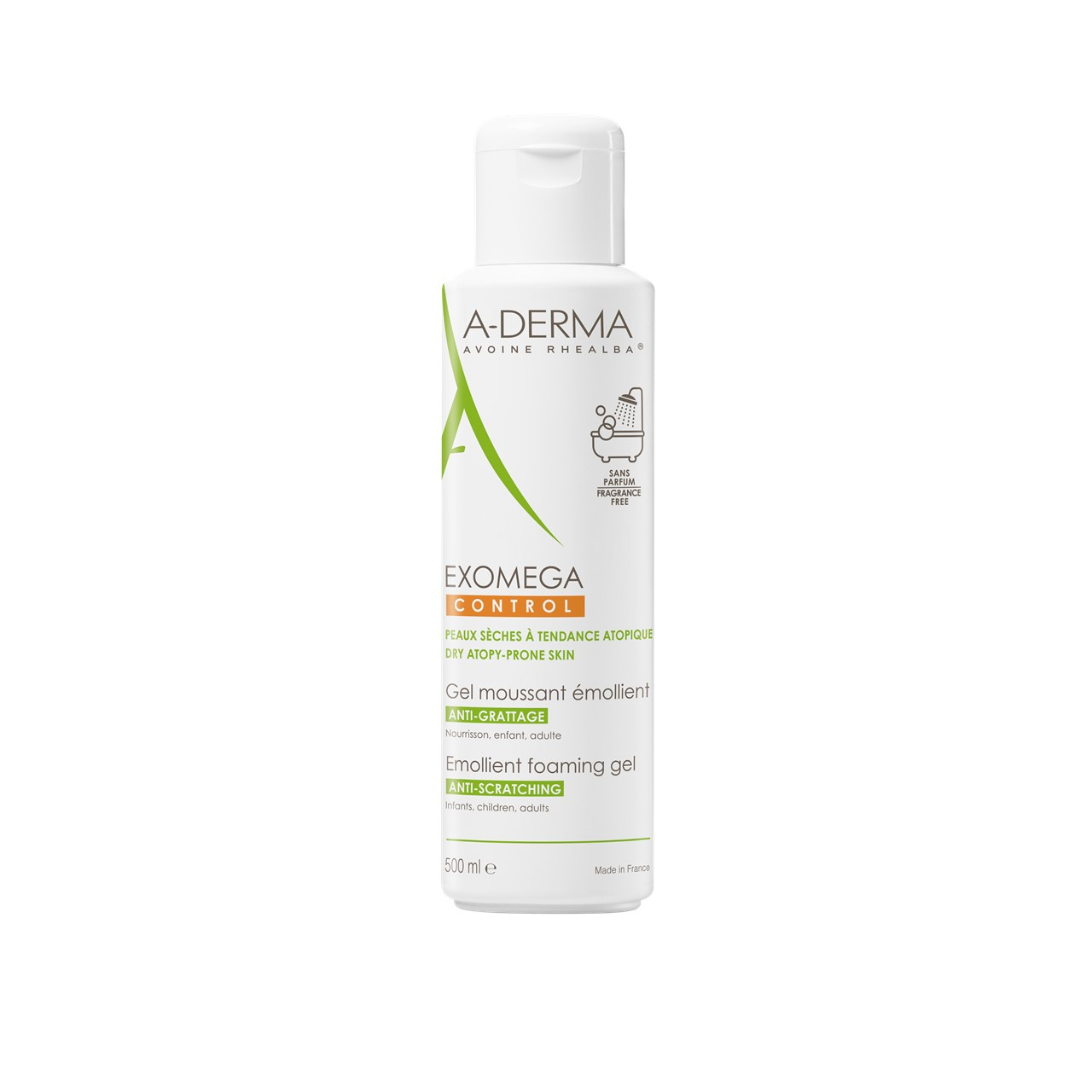 Um shampoo de espuma exomega A-Derma