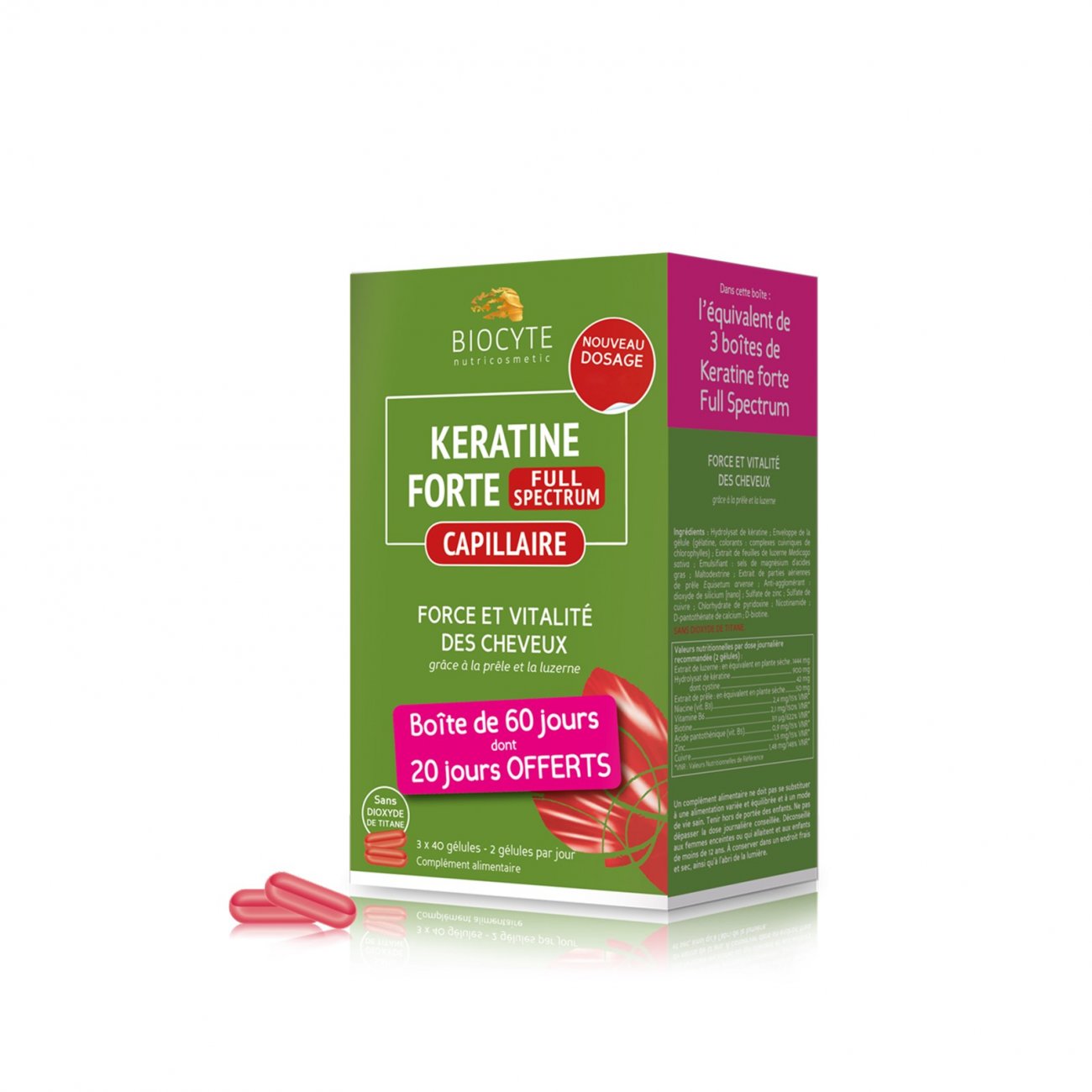 Buy Biocyte Keratine Forte Full Spectrum Hair Capsules x40 · South Korea