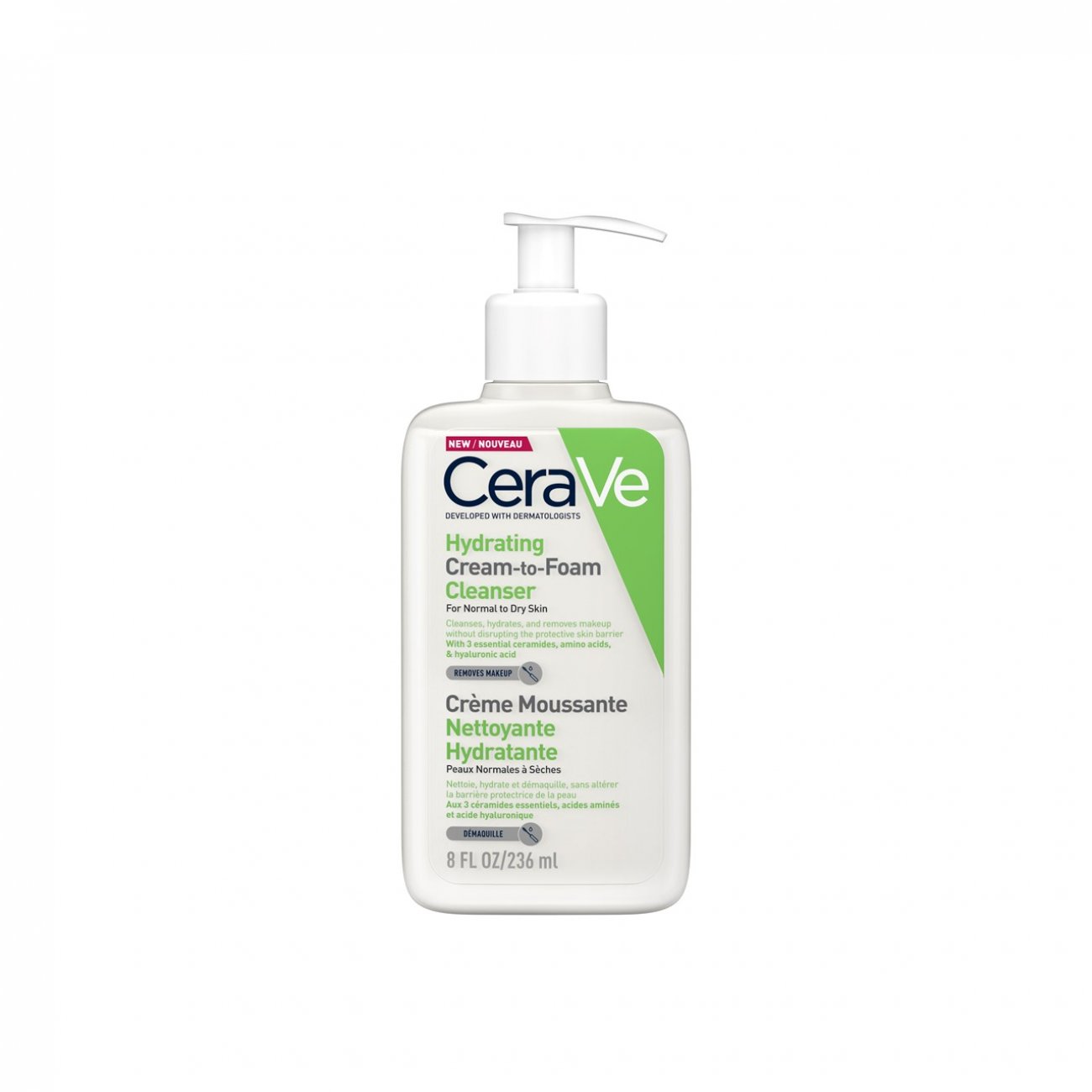 Buy CeraVe Hydrating Cream-to-Foam Normal to Dry Skin 236ml (7.98fl oz)