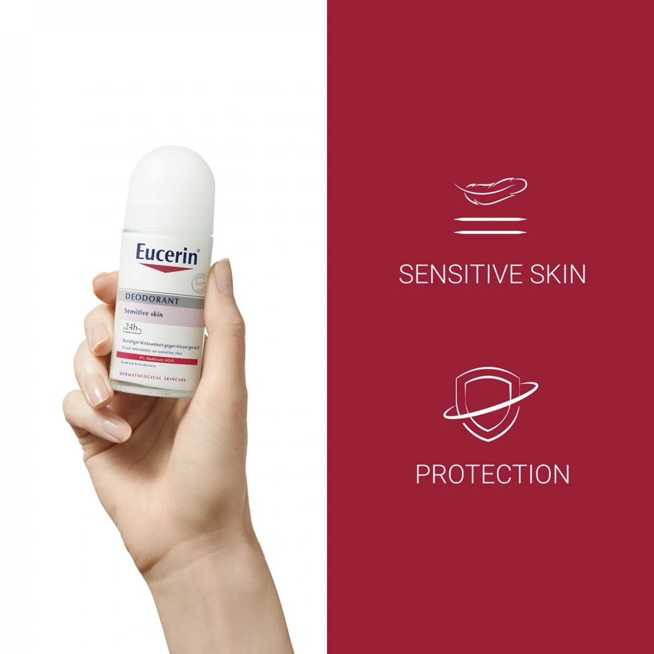 kapitalisme Bagvaskelse formel Buy Eucerin Deodorant Sensitive Skin 48h 0% Aluminium Roll-On 50ml · Germany