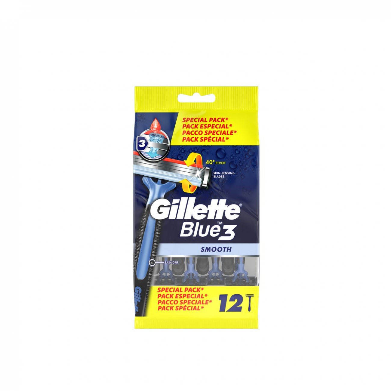 Buy Gillette Blue3 Smooth Disposable Razors x12 · World Wide