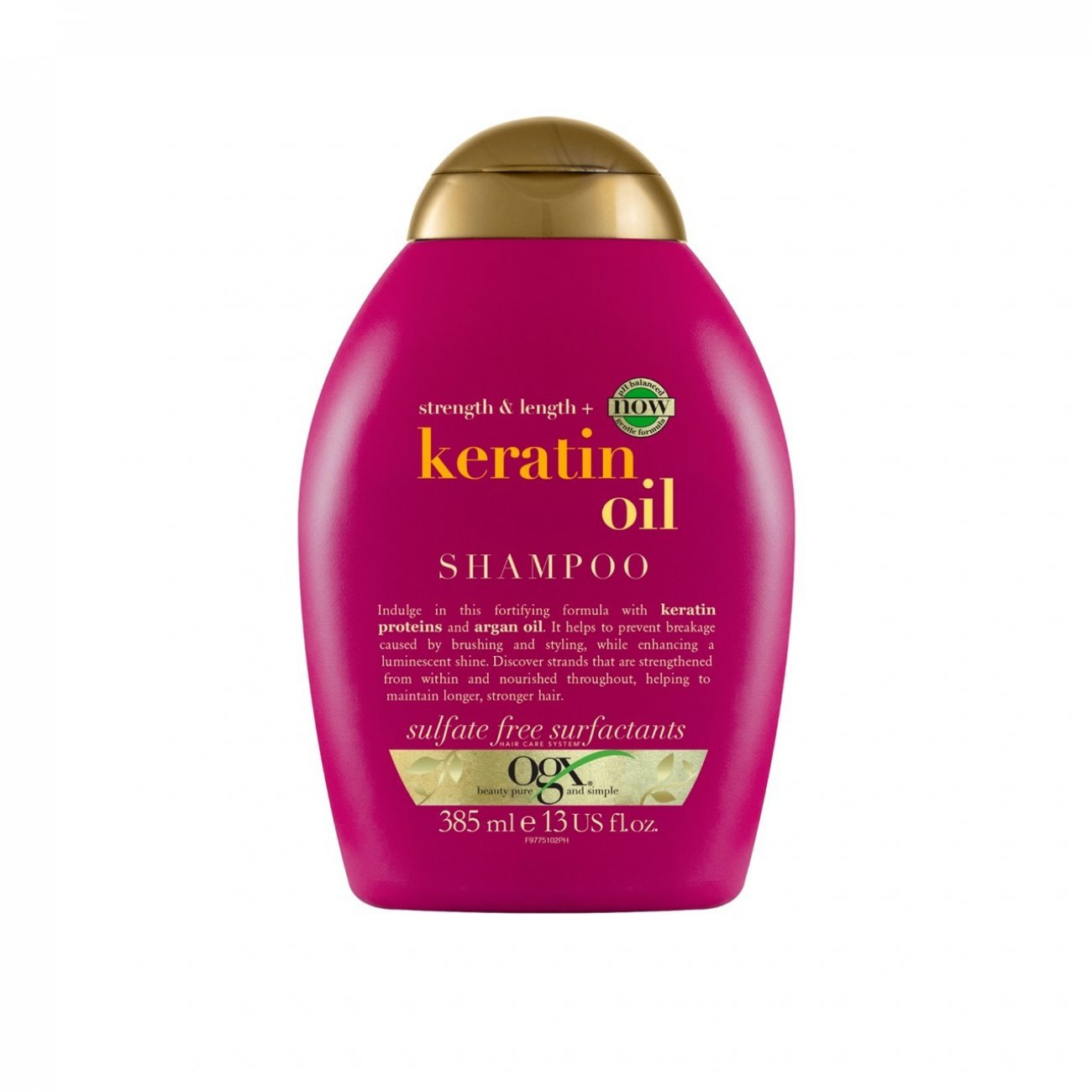 OGX Strength & + Keratin Oil Shampoo 385ml (13 fl oz) · USA