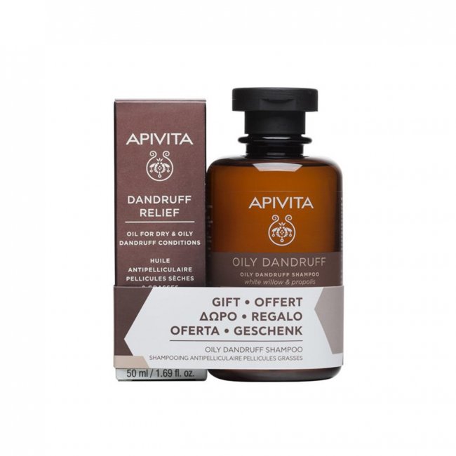 Apivita Dandruff Relief Oil 50ml Oily Dandruff Shampoo 250ml
