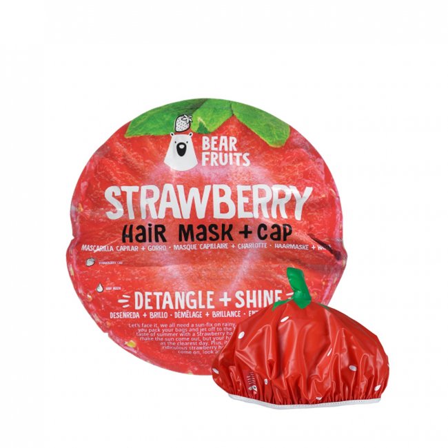 Bear Fruits Strawberry Detangle & Shine Hair Mask & Hair Cap 20ml (0.68fl oz)